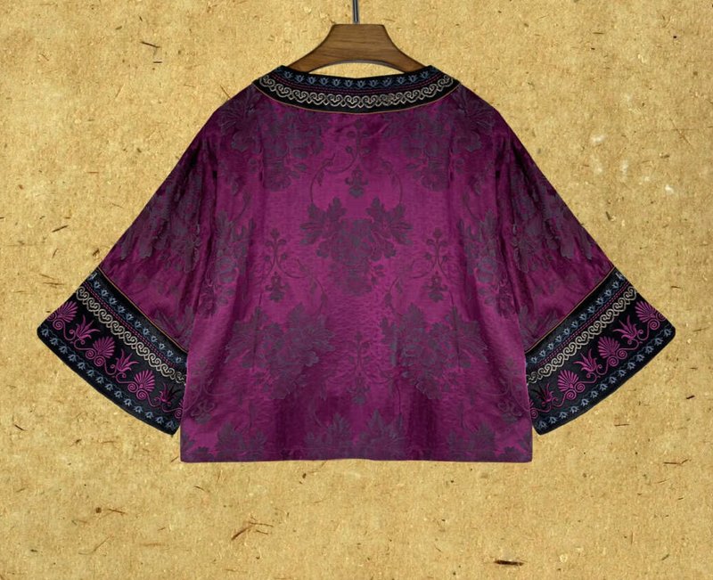 Qingxun retro Chinese style Xiangyun yarn ethnic style beautiful top - เสื้อผู้หญิง - ผ้าไหม สีเขียว