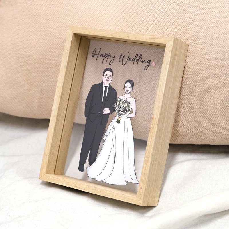 [Customized Yanyan Painting] Solid Wood + Glass Transparent Photo Frame - กรอบรูป - ไม้ สีนำ้ตาล