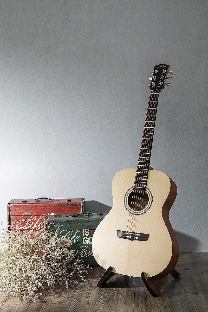 Taiwan original guitarman M-11A 40-inch spruce plywood handmade 40-inch OM barrel guitar - กีตาร์เครื่องดนตรี - แก้ว 