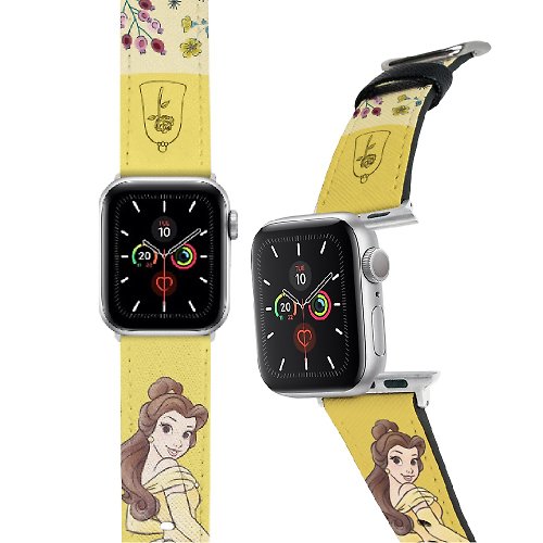 i-Smart Disney-Apple Watch錶帶-皮革系列-經典公主貝兒 Belle