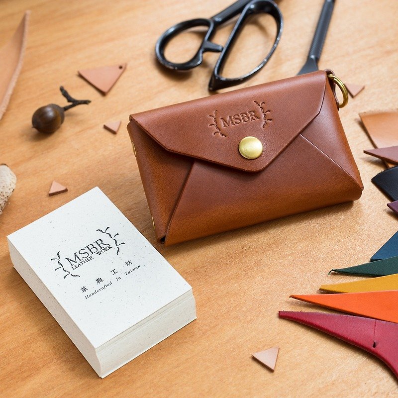 Minimalist Leather Card Holder,Wallet,Coin Purse(Brown) - ที่เก็บนามบัตร - หนังแท้ สีนำ้ตาล