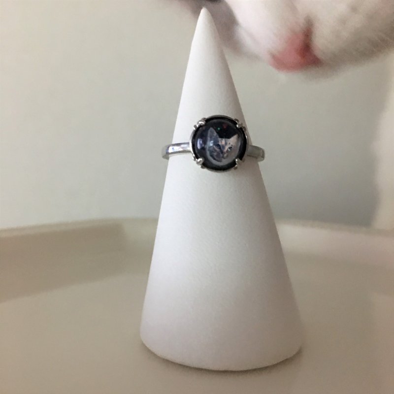 宇宙に浮か猫リング（シルバーカラー） - 戒指 - 其他金屬 藍色