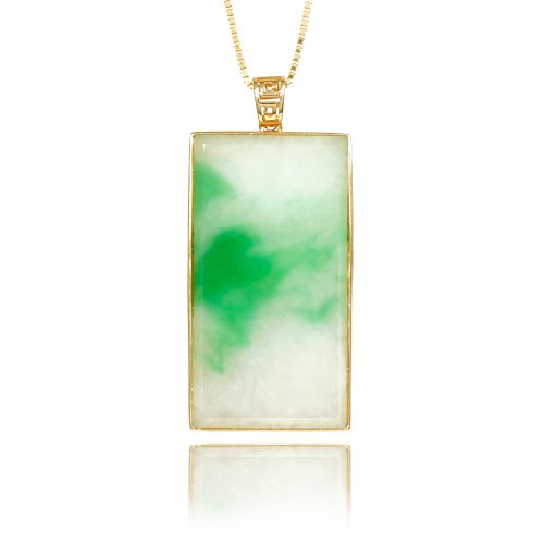 正佳珠寶 Gemsrich Jewelry 【正佳珠寶】翡翠 頂級冰種飄陽綠 4.5g 平安無事牌 天然A貨翡翠