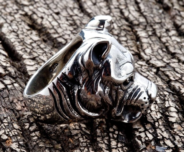 925スターリングシルバー・ピットブルヘッドリング - ショップ