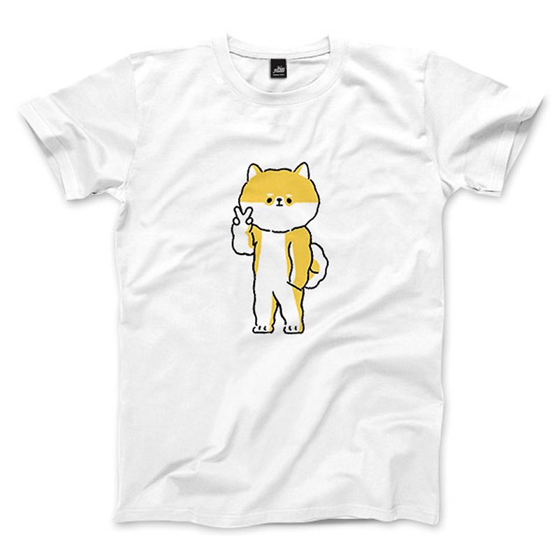 Yallow short sleeve T-Shiba Inu YA - Unisex Hoodies & T-Shirts - Cotton & Hemp White