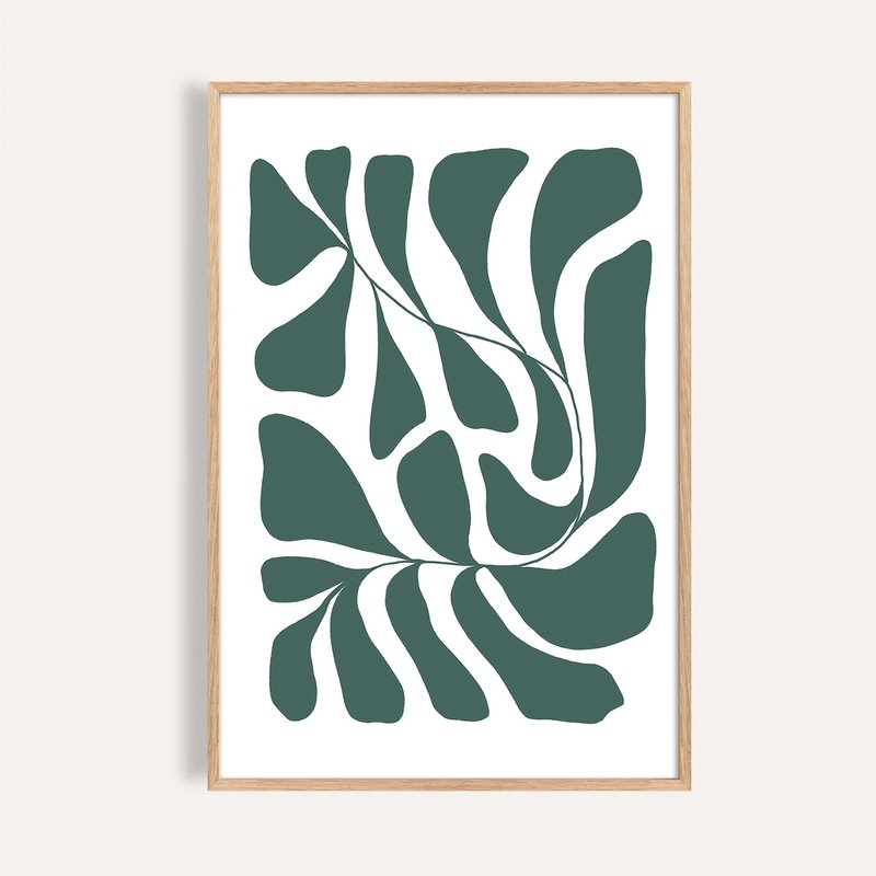 綠葉迴旋 Verdant Spiral / 現代抽象幾何掛畫 / 藝術無框輸出 - 海報/掛畫/掛布 - 紙 