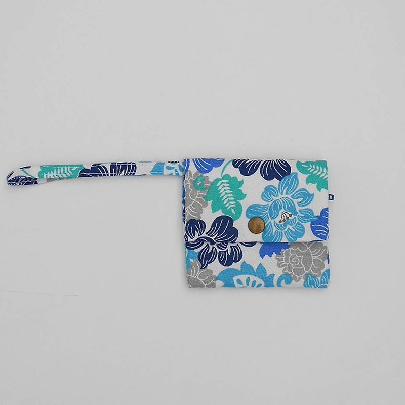 Blue flower purse - Wallets - Cotton & Hemp Blue