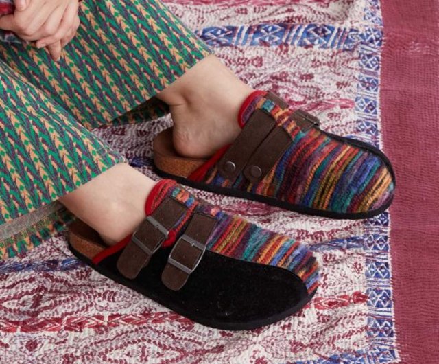 Popular pre order Lively and colorful woven mules slip on shoes for men 2 colors CWSP4302 Shop Saibaba Ethnique Sandals Pinkoi