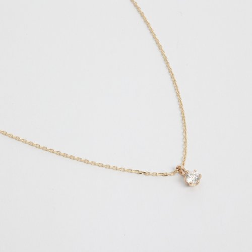 Isha Jewelry 純銀輕珠寶 經典單鑽 K金項鍊 | 頂規特選 5A 鋯石 10K金