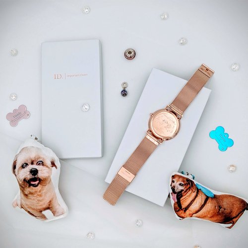オーダーメイド時計ギフト】記念犬（一針オーダーメイド＋表面彫刻＋