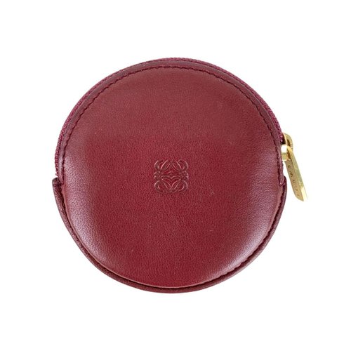 LOEWE ブラウン円形コインケース ロエベ コインケース 小銭入れ アナグラム ブラウン丸型 - 01482