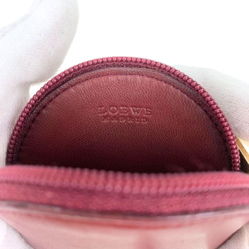 LOEWE ブラウン円形コインケース ロエベ コインケース 小銭入れ アナグラム ブラウン丸型 - 01482