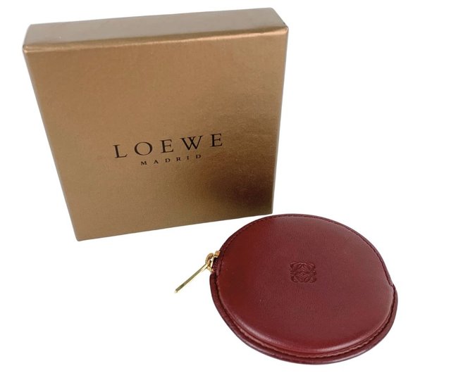 ロエベ　ケース　小銭入れ　アナグラム　レザー LOEWE ロエベ アナグラム 丸型 コインケース／小銭入れ ミニ