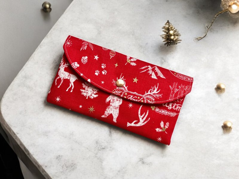 Handmade passbook bag. Red envelope bag. red christmas - Toiletry Bags & Pouches - Cotton & Hemp Red