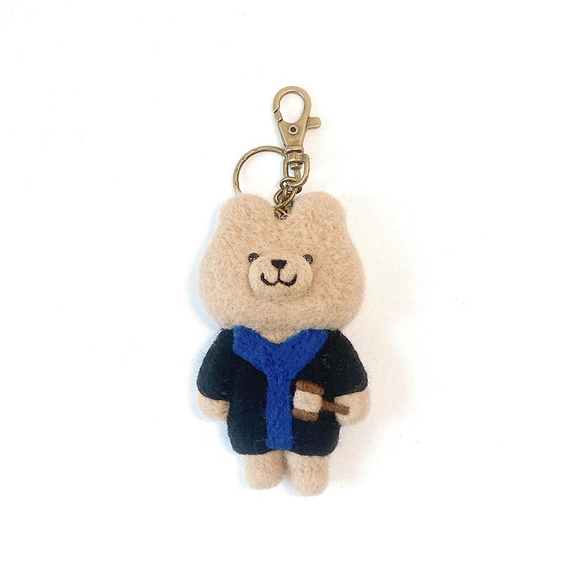 Ringo Bear wearing a judge's uniform and holding a gavel - Keychains - Wool 