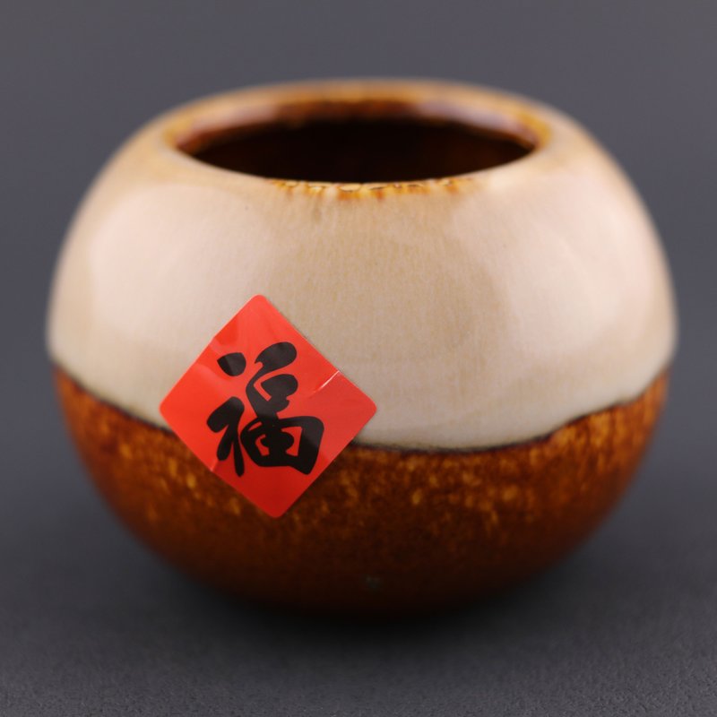 瓷器 幸福 - 花瓶/花器 - 瓷 卡其色