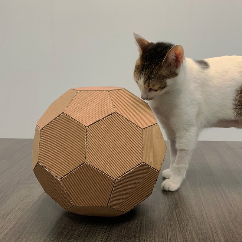 Round cat does not catch the ball SOCCER~cat toy dog bite - ของเล่นสัตว์ - กระดาษ สีนำ้ตาล