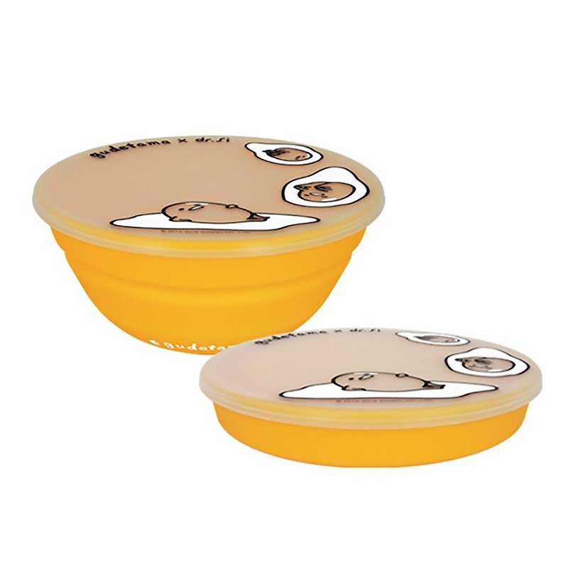 Egg yolk gudetama x dr.Si 矽宝巧力碗 - Bowls - Silicone Yellow