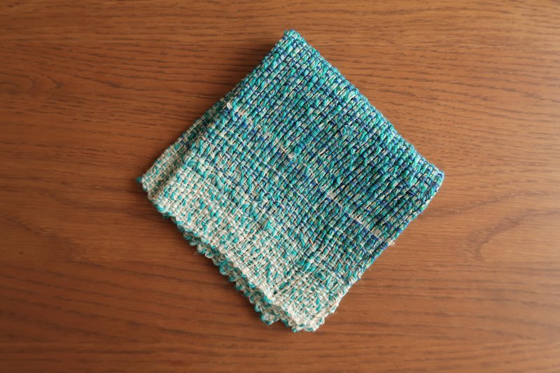 Handkerchief39　湧水　cotton　gift　入學　畢業　母親節　禮物　生日禮物 - 手帕 - 棉．麻 藍色