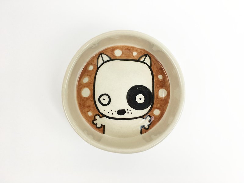 Nice Little Clay Manual Stereo Disc_Black Dog 0308-02 - Small Plates & Saucers - Pottery Brown