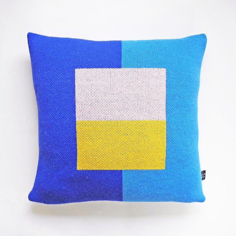 針織幾何抱枕套 - 枕頭/抱枕 - 聚酯纖維 藍色