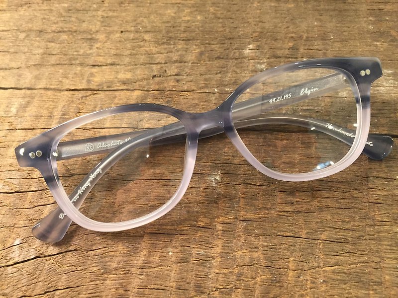 Absolute Vintage-Elgin Street (Elgin Street) square young frame plate glasses-Light Gray - Glasses & Frames - Plastic 