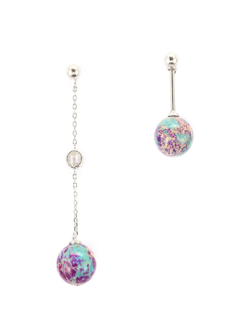 Mother's day giftNight Planet Collection-- S925 Sterling Silver Emperor Stone Ea - Earrings & Clip-ons - Crystal Multicolor