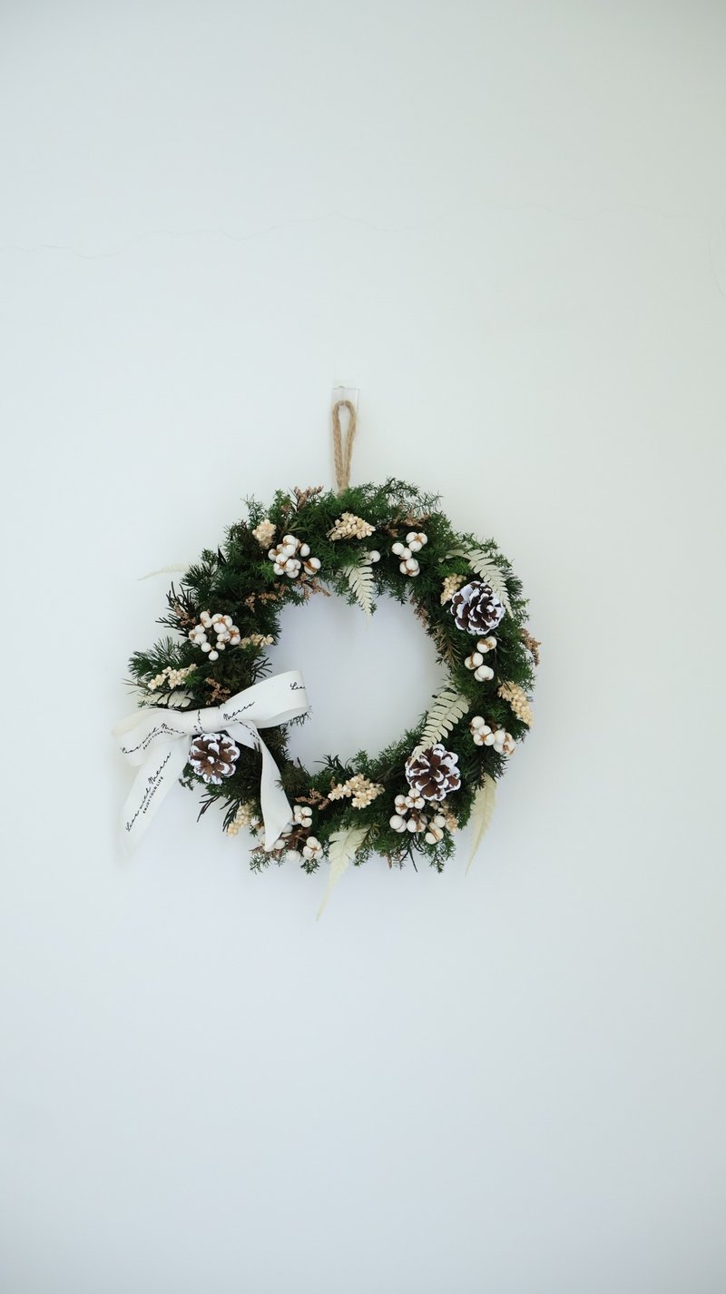 永生雪松聖誕花圈聖誕禮盒 - 乾燥花/永生花 - 植物．花 