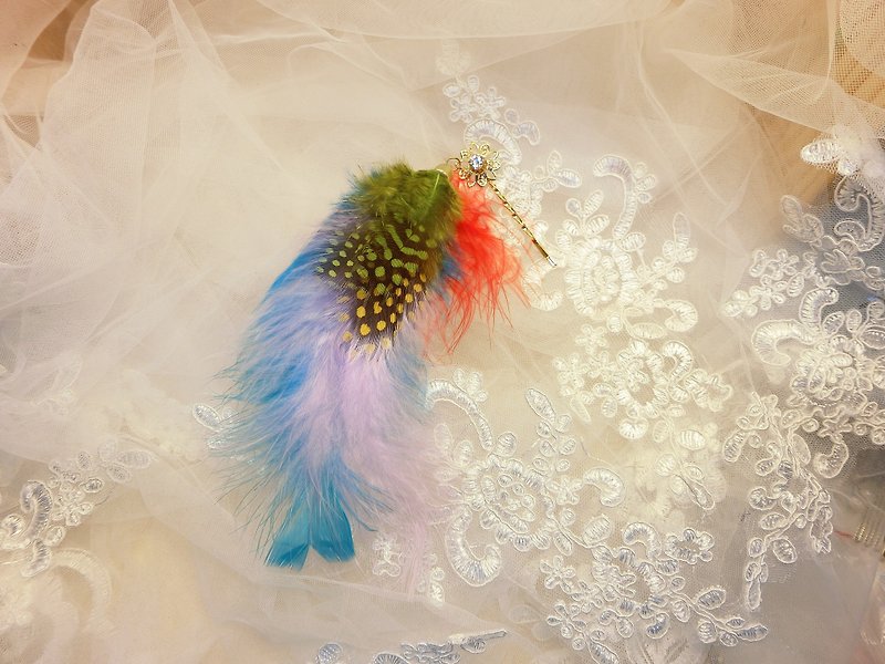 Feather ballet gem word folder-C0013-4 - Hair Accessories - Other Materials Multicolor