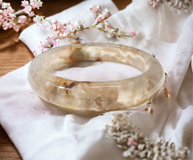 桜瑪瑙ブレスレット 瑪瑙ブレスレット 浮かぶ雲と氷と