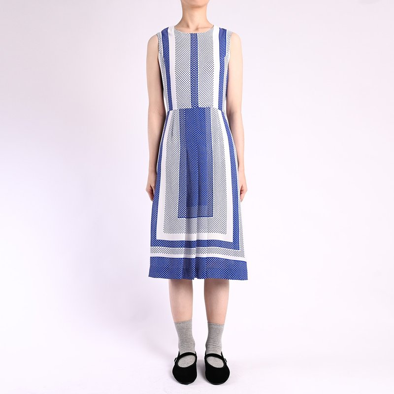 Vintage dress / Vintage 復古洋裝 - One Piece Dresses - Silk Blue