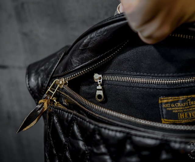 Rider Style-Rider Style Waist Bag Tea Core Black Calf Leather - Shop HEYOU  Art&Craft Department Messenger Bags & Sling Bags - Pinkoi