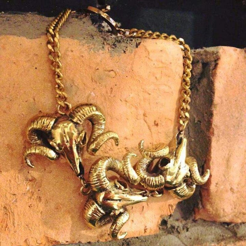 Goat Skeleton bracelet - 手鍊/手環 - 其他金屬 橘色