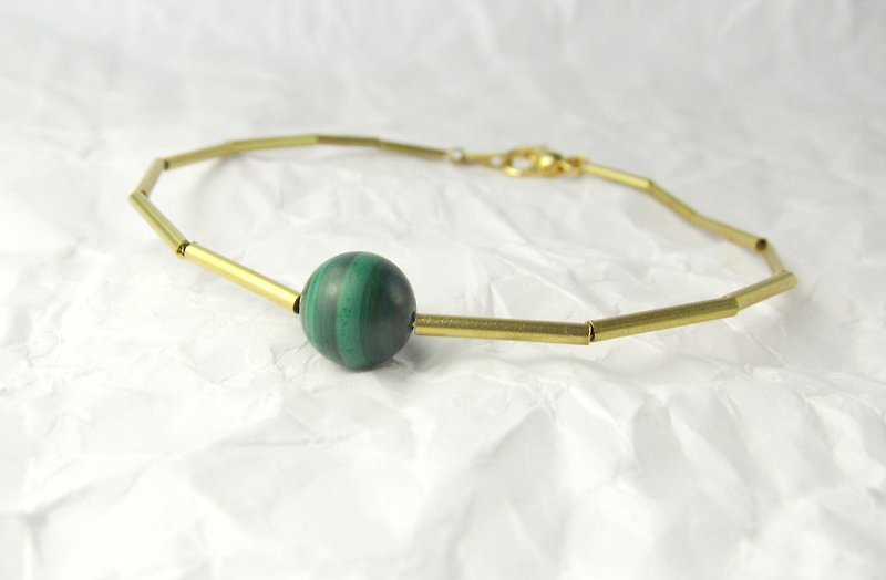 Single ball Matcha ice bracelet (brass) - Bracelets - Other Metals Green