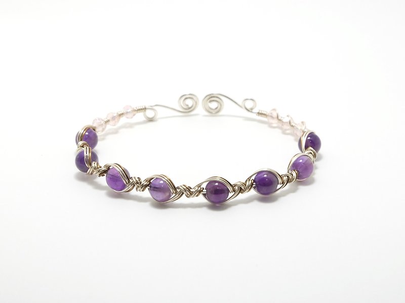 . Knit family. Amethyst amethyst bracelet customized knit adjustable purple valentine - Bracelets - Gemstone Purple