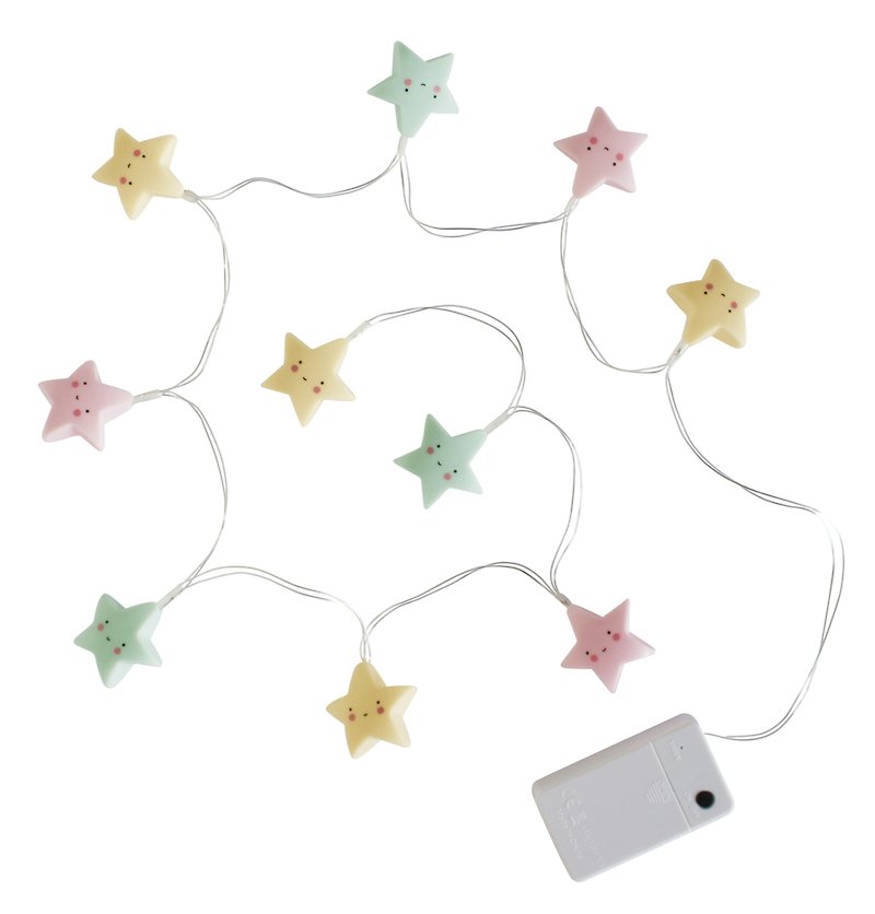 Netherlands | a Little Lovely Company ❤ Nordic habilitation integrated LED star string lights / length 1.1M "pre-orders → 12/20 is expected to begin shipping" - โคมไฟ - พลาสติก หลากหลายสี