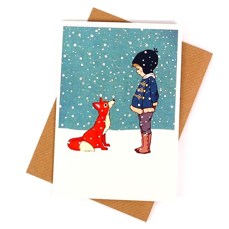 フォックスと私のクリスマスカード[1973-Card Christmas Series] - カード・はがき - 紙 多色