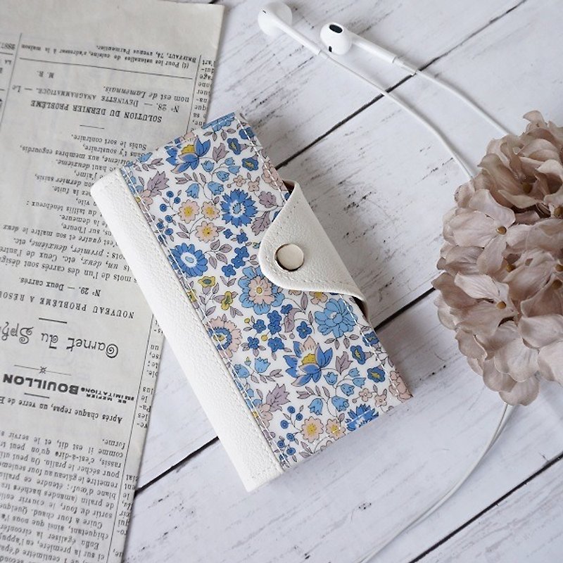 Liberty ◆ iPhone 6plus / 6splus / 7plus <D'anjo> (Danjo) handbook type smart case - Phone Cases - Waterproof Material White