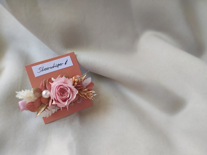 Sheer Whisper Hidden Flowers_Eternal Rose Hair Accessories/Dried Flower Hairpins/Wedding Visiting Gifts - Hair Accessories - Plants & Flowers Pink