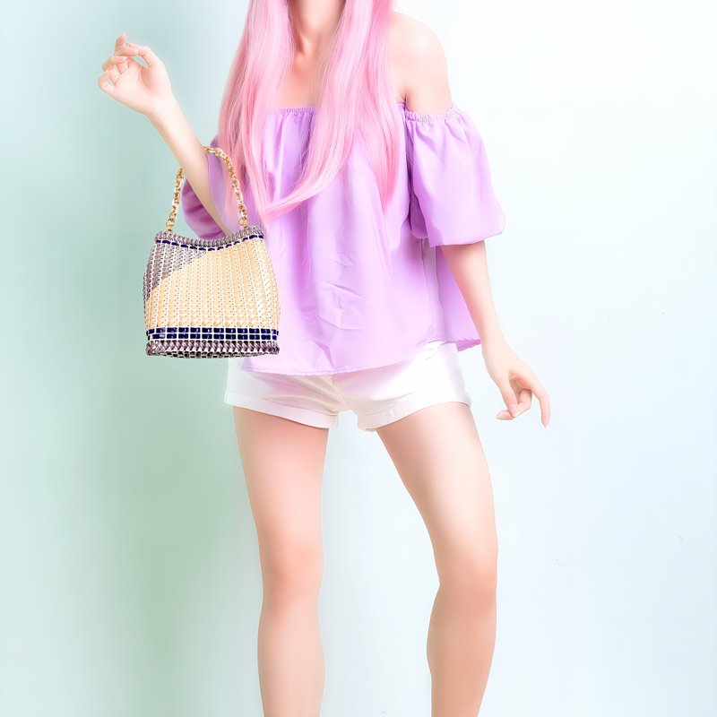 Gift|Handbag|Side woven bag-Violet is weaving beautiful dreams - กระเป๋าถือ - วัสดุอื่นๆ 