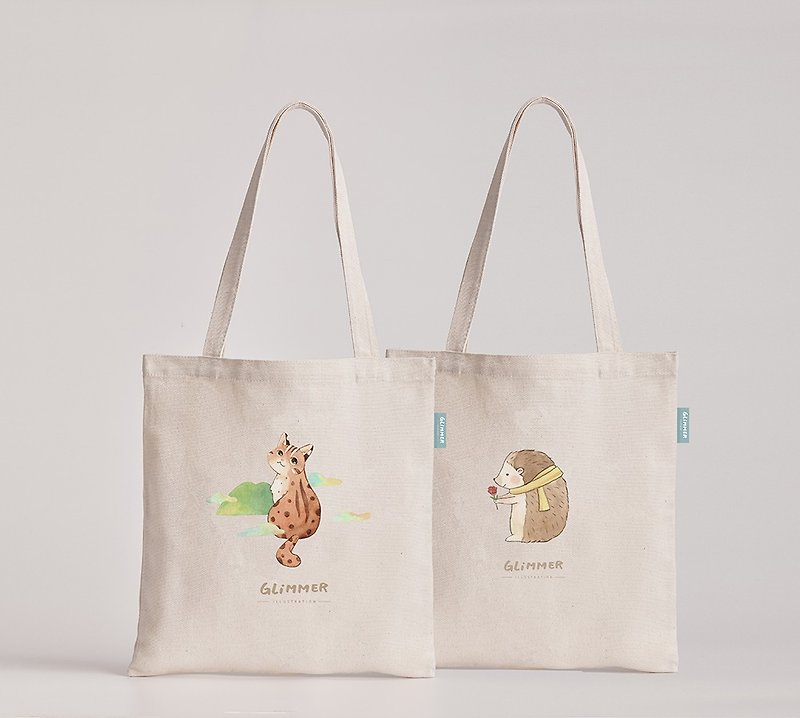 Animal canvas bag series | Shimmer Molecule - กระเป๋าถือ - ผ้าฝ้าย/ผ้าลินิน 