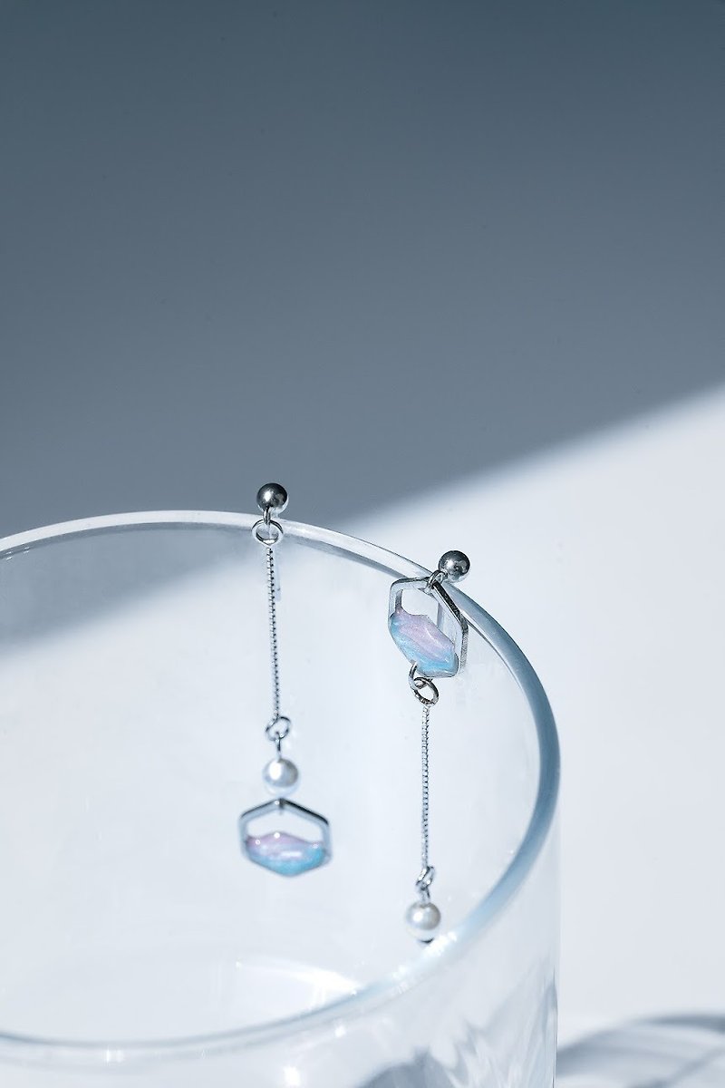 Sea of ​​Clouds Series | Walking in the Clouds 925 Silver Changeable Clip-On - Earrings & Clip-ons - Resin Purple
