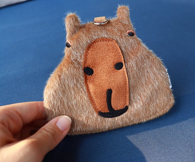 Beaver key&card pouch / small adorable animal coin purse / Wetland stuffs