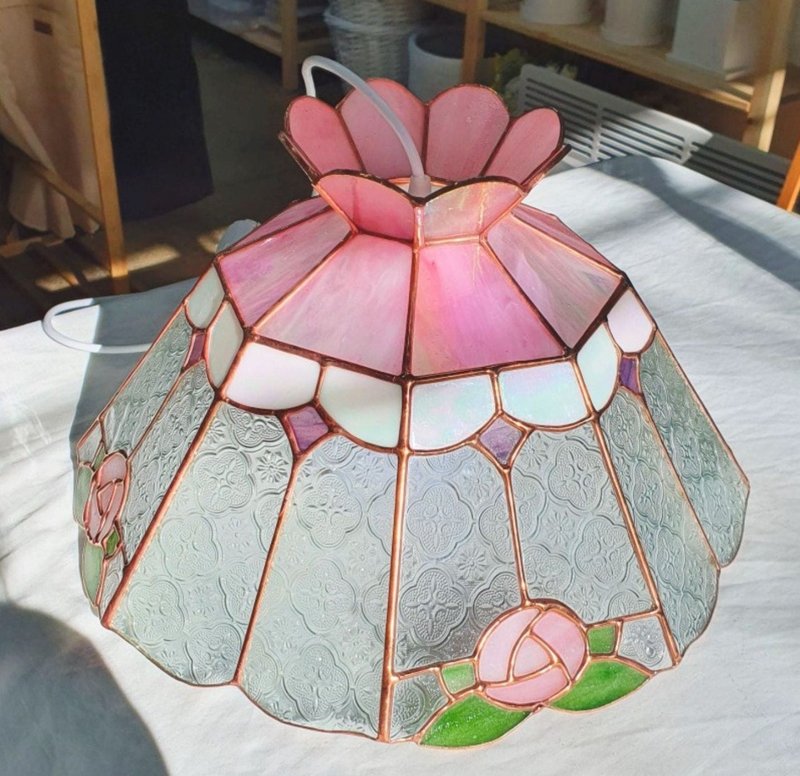 韓國彩色玻璃-山茶花吊燈 - 燈具/燈飾 - 玻璃 