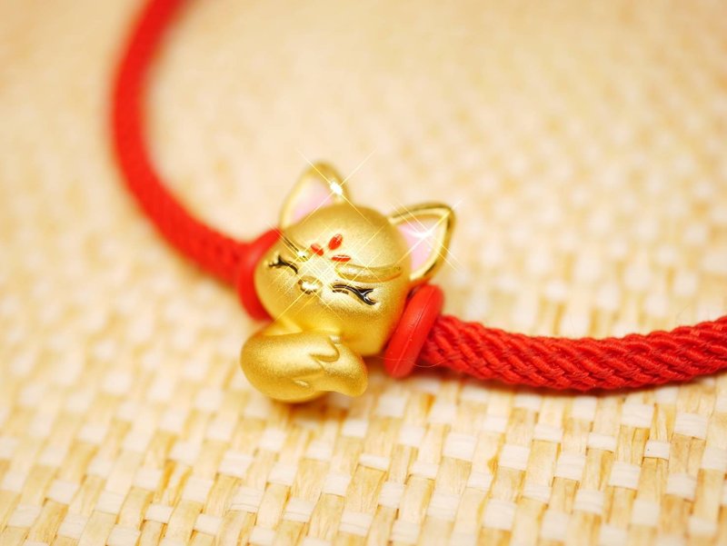 Gold Fox Fairy Beads - Lucky and Popular Bracelet Gold Jewelry - Gold 9999 (Free Milanese Bracelet) - Bracelets - 24K Gold Gold