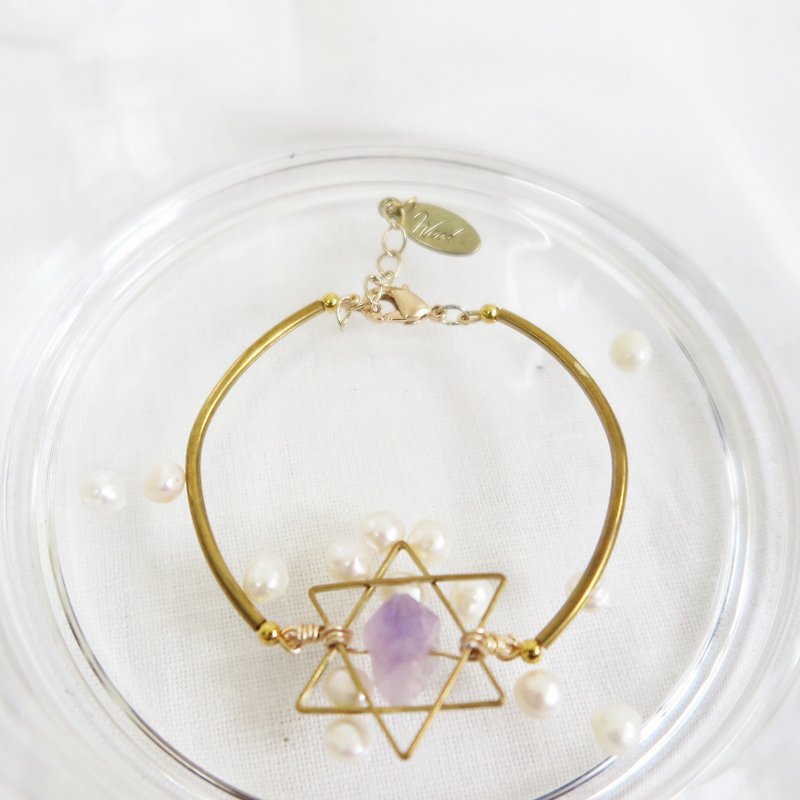 Star of David lavender amethyst bracelet - Bracelets - Paper Purple