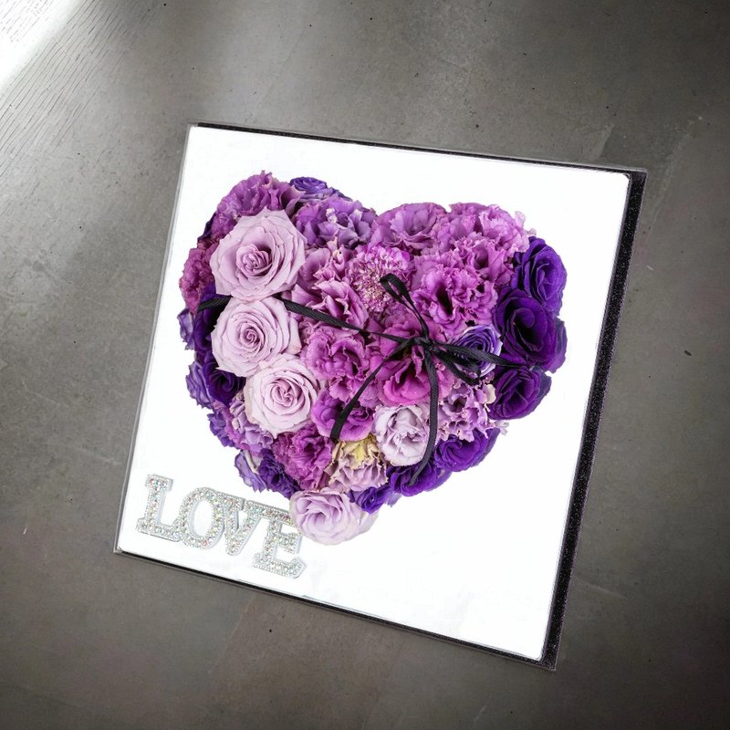 Heart-shaped Flower Box (11 Purple Roses &Platycodon & Flowers) - Plants - Plants & Flowers 