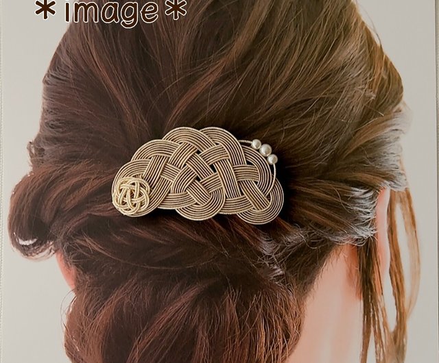 ふるさと納税 （ゴールド）水引ポニーバレッタ 石川 金沢 加賀百万石 加賀 百万石 北陸 北陸復興 北陸支援 石川県金沢市 加賀水引水引イヤリング あわじ玉（揺れるタイプ） 石川 金沢 加賀百