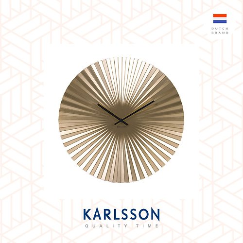 Ur Lifestyle 荷蘭Karlsson Wall clock Sensu steel gold 金色放射設計掛鐘