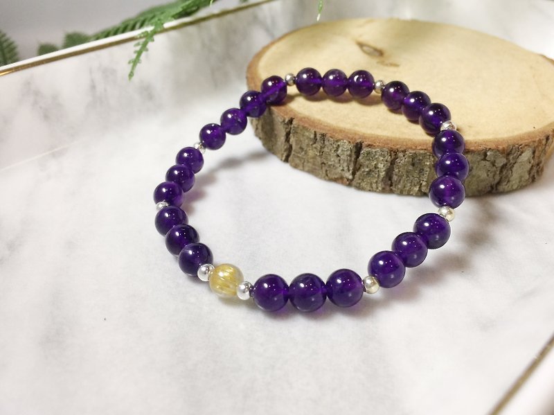 MH sterling silver birthstone series_紫流星_紫水晶_February - Bracelets - Crystal Purple